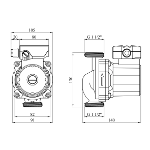 Насос циркуляционный Forwater RS ​​25/7-130 Grey (Wilo) №2