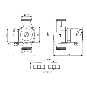 Насос циркуляционный Forwater GPD 32/8-180 с гайками (Grundfos) №2