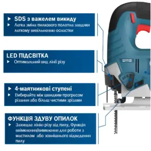 Акумуляторний лобзик Bosch Professional GST 185-LI (18 В, 4 А*год, 3500 об./хв) (06015B3023) №3
