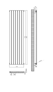 Вертикальный дизайнерский радиатор отопления ARTTIDESIGN Livorno 7/1800/476/50 чёрный матовий №3