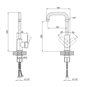 Смеситель для кухни Brinex 35C 20F №2