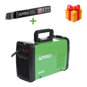 Зварювальний апарат інверторний APRO MMA-300, ел.5мм, + набір кабелів №1