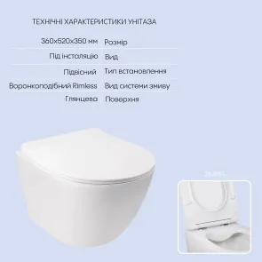 Готовое решение Qtap для ванной комнаты: подвесной унитаз Jay Rimless + комплект инсталляции Nest 4 в 1 (линейная клавиша Black mat) №3