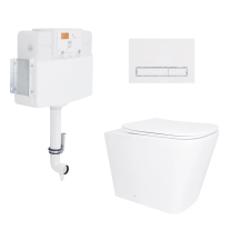 Готовое решение Qtap для ванной комнаты: Унитаз напольный Tern Ultra Quiet QT17223303AW + инсталляция QT0122490S+ клавиша QT0111M08V1384W