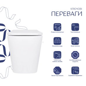 Готовое решение Qtap для ванной комнаты: Унитаз напольный Tern Ultra Quiet QT17223303AW + инсталляция QT0122490S+ клавиша QT0111M08V1384W №3