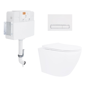 Готовое решение Qtap для ванной комнаты: Унитаз напольный Robin Ultra Quiet QT13223381AW + инсталляция QT0122490S+ клавиша QT0111M08V1384W №1