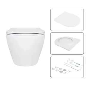 Готовое решение Qtap для ванной комнаты: подвесной унитаз Jay Ultra Quiet 520x360x320 + комплект инсталляции Nest 4 в 1 (квадратная клавиша Satin) №7