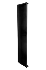 Вертикальный дизайнерский радиатор отопления ARTTIDESIGN Pesaro 10/1800/360/50 чорний матовый №1