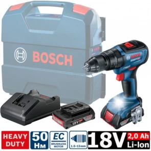 Аккумуляторный ударный шуруповерт Bosch GSB 18V-50 (18 В, 2х2 А*ч, 50 Н*м) (06019H5100) №2