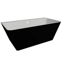 Ванна пристенная глянцевая Amidicon Atlant 170х85 черная из литого камня