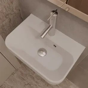 Раковина глянцевая подвесная Amidicon Comfort 45 450х300 из литого камня №8