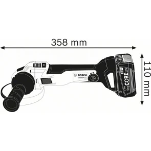 Акумуляторна кутова шліфмашина Bosсh GWS 18V-10 SC Professional (18 В, 2х5 А*год, 125 мм) (06019G340D) №3