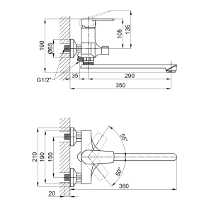 Смеситель для ванны Brinex 35W 005 №2