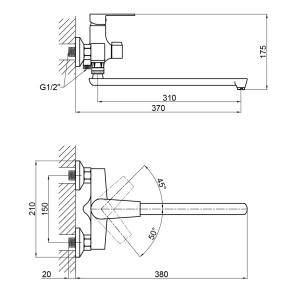 Смеситель для ванны Brinex 35B 005 №2