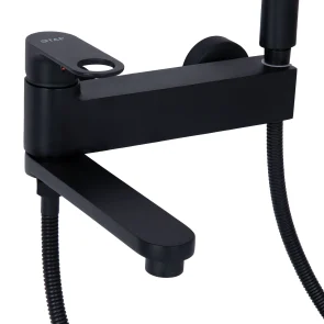 Смеситель для ванны Qtap Jay с поворотным изливом (c душевым гарнитуром) QTJAY260BLM45548 Black Matt №4
