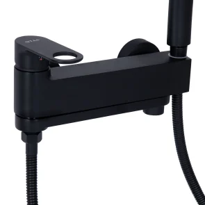 Смеситель для ванны Qtap Jay с поворотным изливом (c душевым гарнитуром) QTJAY260BLM45548 Black Matt №5