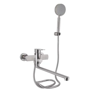 Змішувач для ванни Lidz Luna 005 (з душовим гарнітуром) (k35) LDLUN005NKS46093 Nickel №1