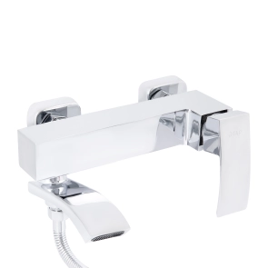 Змішувач для ванни Qtap Swan Cascada з поворотним виливом (з душовим гарнітуром) QTSWA260CRM45565 Chrome №3