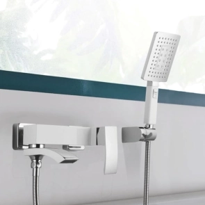 Змішувач для ванни Qtap Swan Cascada з поворотним виливом (з душовим гарнітуром) QTSWA260CRM45565 Chrome №8
