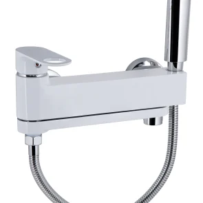 Смеситель для ванны Qtap Jay с поворотным изливом (c душевым гарнитуром) QTJAY260CRW45554 Chrome/White №4