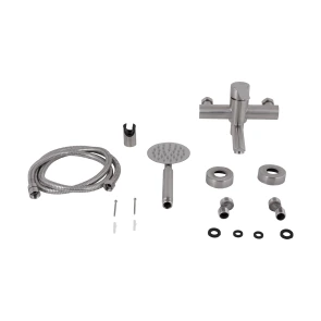 Смеситель для ванны Brinex Pure 006 с поворотным изливом (с душевым гарнитуром) Nickel BRIPUR006NKL №6