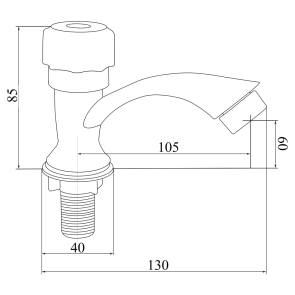 Кран на одну воду для раковины Brinex BW 0221 №2