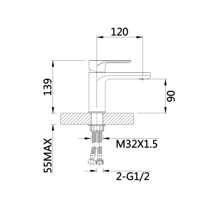 Змішувач для раковини Qtap Jay QTJAY270CRW45551 Chrome/White №2
