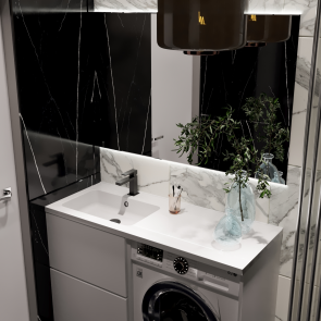 Раковина глянцева врізна Amidicon Rodeo 120L 1200х480 з литого каменю №9
