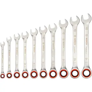 Набір ключів із храповим механізмом Bosch Professional (10 шт.) (1600A02AU0) №1