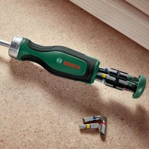 Отвертка с храповым механизмом и битами Bosch (13 шт.) (1600A02BX2) №5