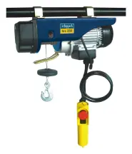 Таль електрична тросова Scheppach HRS 250, 0.53кВт, 230В/50Гц, 125/250кг, 12/6м, 10/5 м/хв, 11,5кг