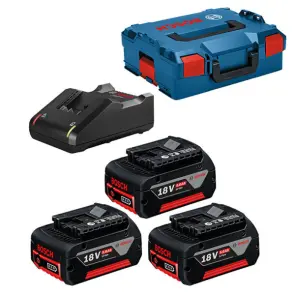 Комплект аккумуляторов Bosch GBA 18V и зарядное устройство для GAL 18-40 CV (18 В, 3x5 А*ч) (0615990L3T) №1