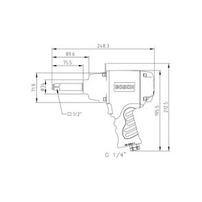 Імпульсний пневмогайковерт Bosch 1/2" (7000 об/хв, 300 Н*м) (0607450618) №3