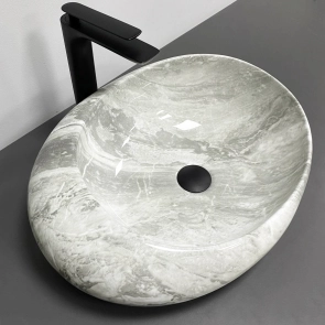 Умивальник (раковина) VBI RICCIA LIGHT STONE GLOSSY накладний №1