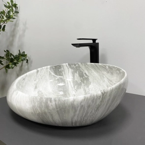 Умивальник (раковина) VBI RICCIA LIGHT STONE GLOSSY накладний №2