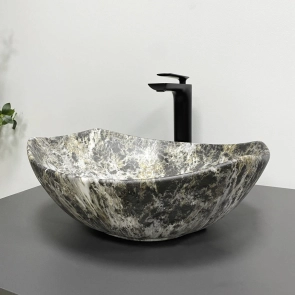 Умивальник (раковина) VBI RONTA DARK GREY STONE MATT накладний №3