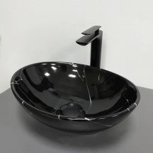 Умивальник (раковина) VBI PARMA BLACK MARMO GLOSSY накладний