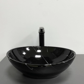 Умивальник (раковина) VBI PARMA BLACK MARMO GLOSSY накладний №2