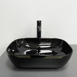 Умывальник (раковина) VBI RAVENNA BLACK GLOSSY накладной №3