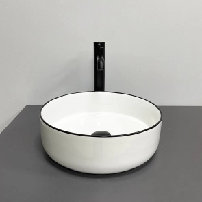 Умивальник (раковина) VBI PRATO WHITE BLACK EDGE накладний №4