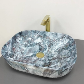 Умывальник (раковина) VBI BERGAMO BLUE TOURMALINE GLOSSY накладной №1