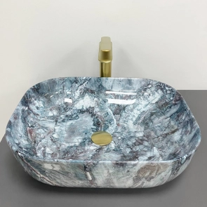 Умивальник (раковина) VBI BERGAMO BLUE TOURMALINE GLOSSY накладний №2