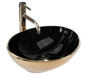 Умивальник (раковина) REA SOFIA GOLD BLACK накладний №1