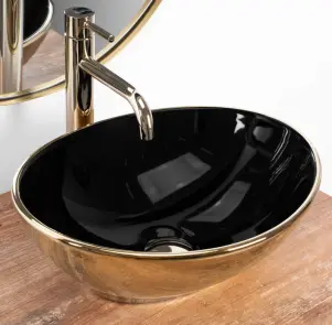 Умивальник (раковина) REA SOFIA GOLD BLACK накладний №2