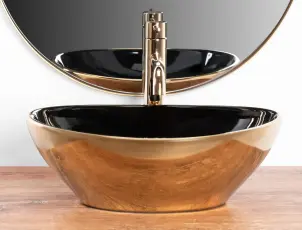 Умивальник (раковина) REA SOFIA GOLD BLACK накладний №5