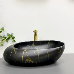 Умывальник (раковина) VBI VALIANO MARBLE BLACK MATT накладной №1