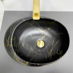 Умывальник (раковина) VBI VALIANO MARBLE BLACK MATT накладной №5