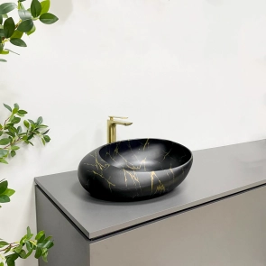 Умывальник (раковина) VBI VALIANO MARBLE BLACK MATT накладной №6