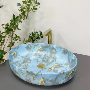 Умивальник (раковина) VBI UDINE MARBLE BLUE MATT накладний №1