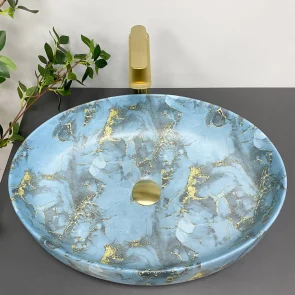 Умивальник (раковина) VBI UDINE MARBLE BLUE MATT накладний №3